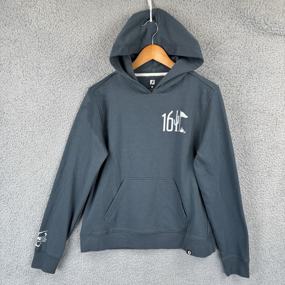 FootJoy FJ Golf Hoodie Mens Medium Dark Teal Graphic Print Sweatshirt